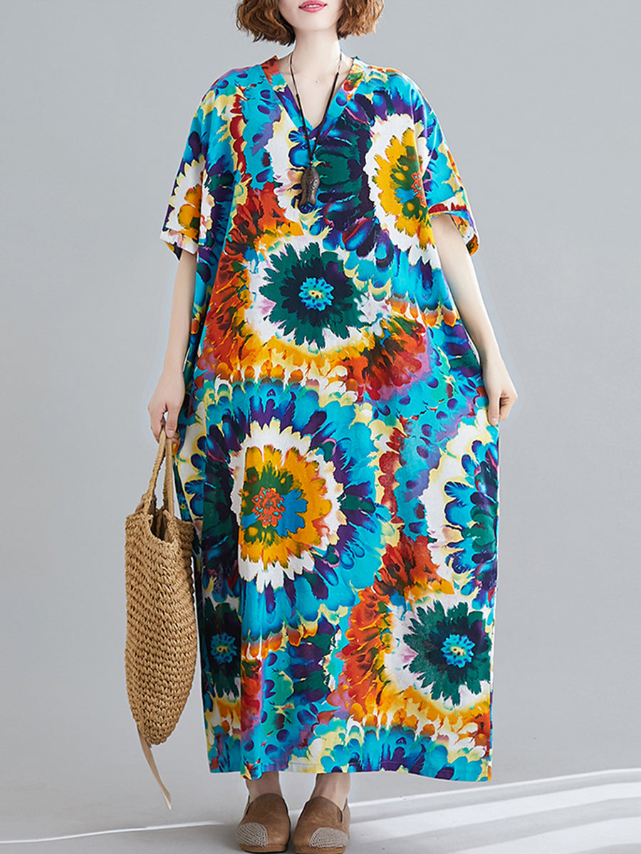 Leisure printed ethnic style dress