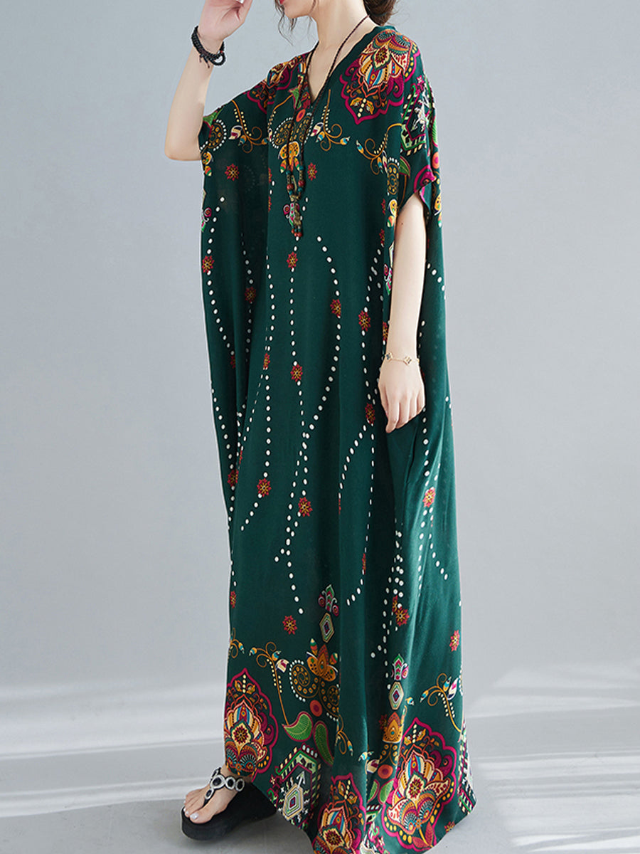 Art printed long dress