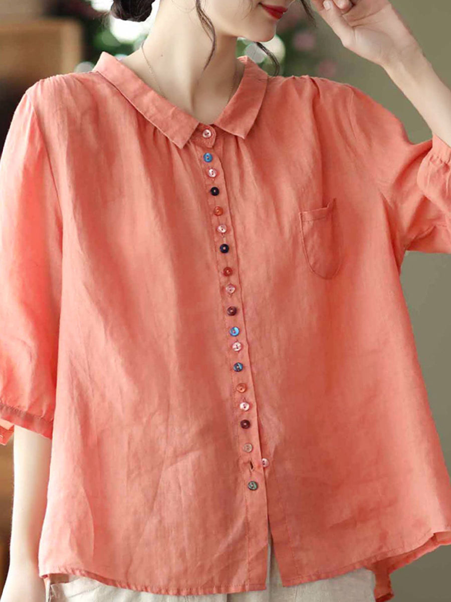 Small button large breathable shirt