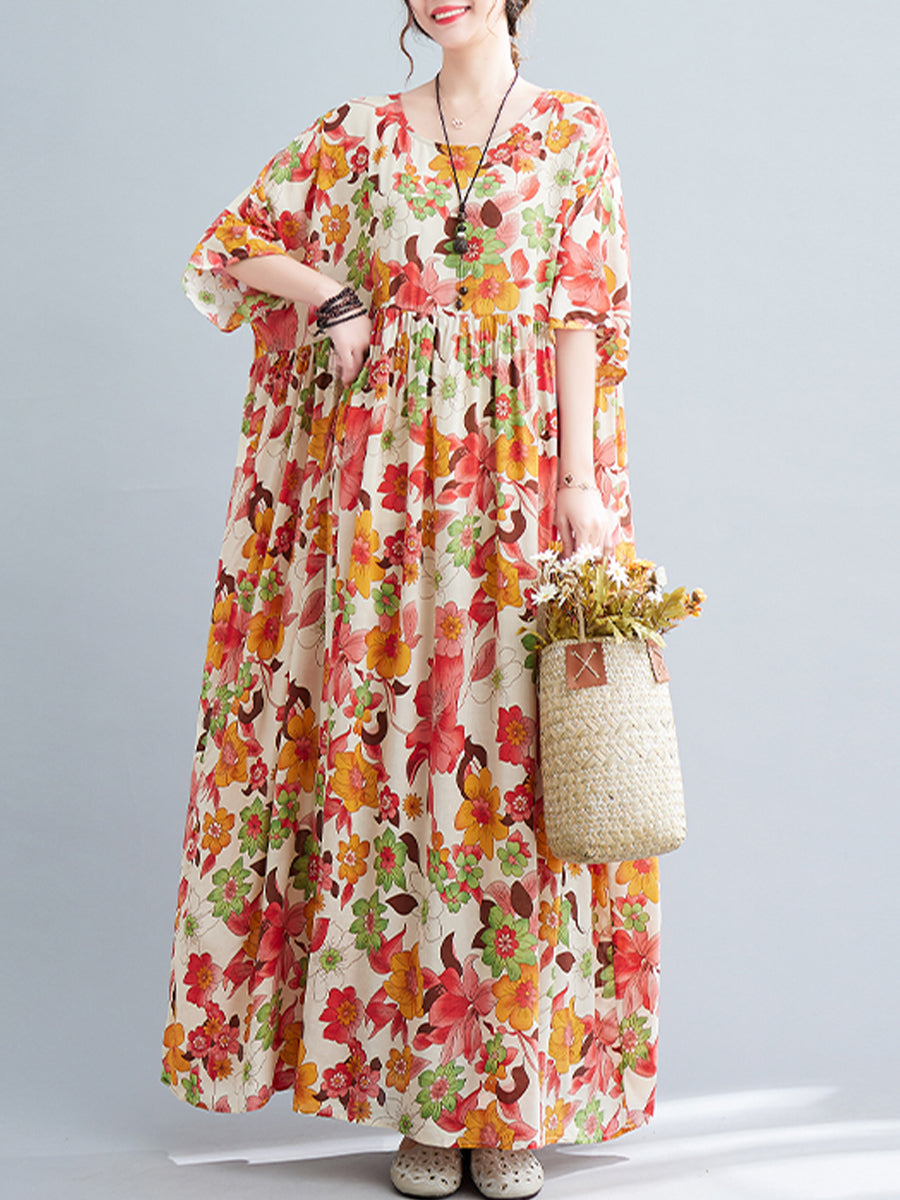 Floral Plus Size Casual Dress