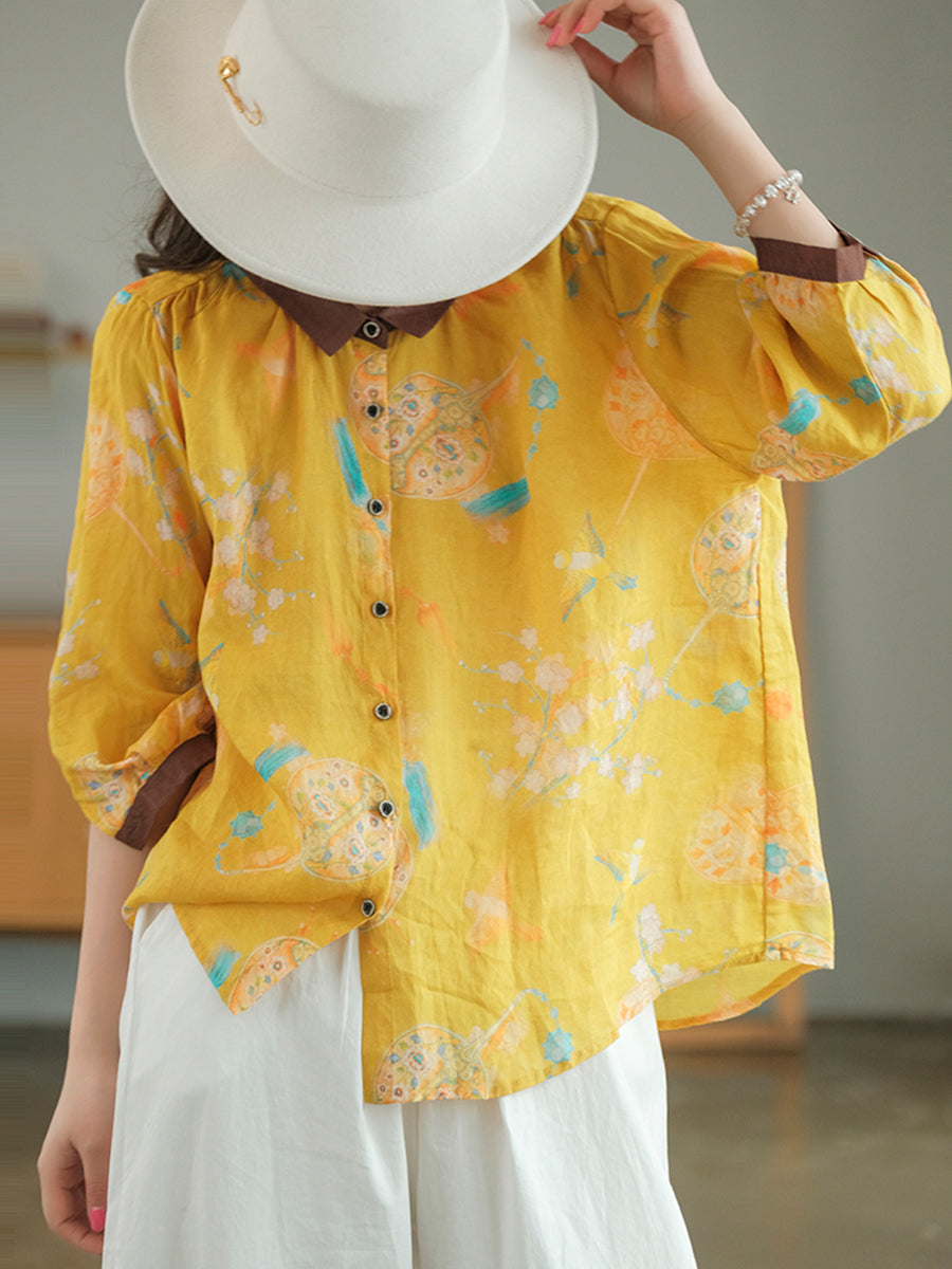 Flower printed summer shirt