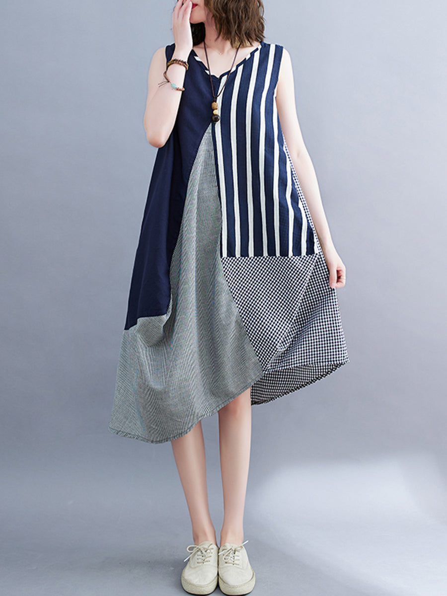 Contrast irregular patchwork dress