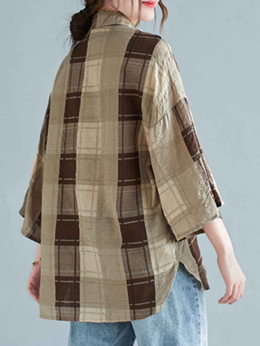 Large plaid and oversized top