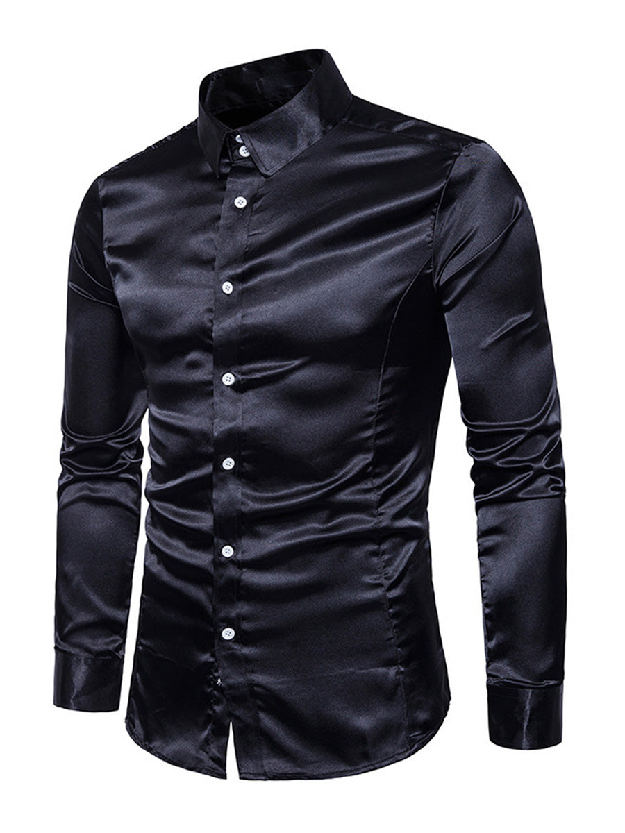 Men's Solid casual Long Sleeve Shirt