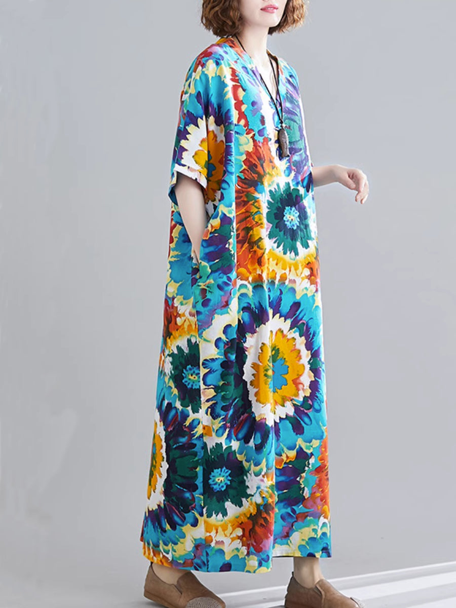 Leisure printed ethnic style dress