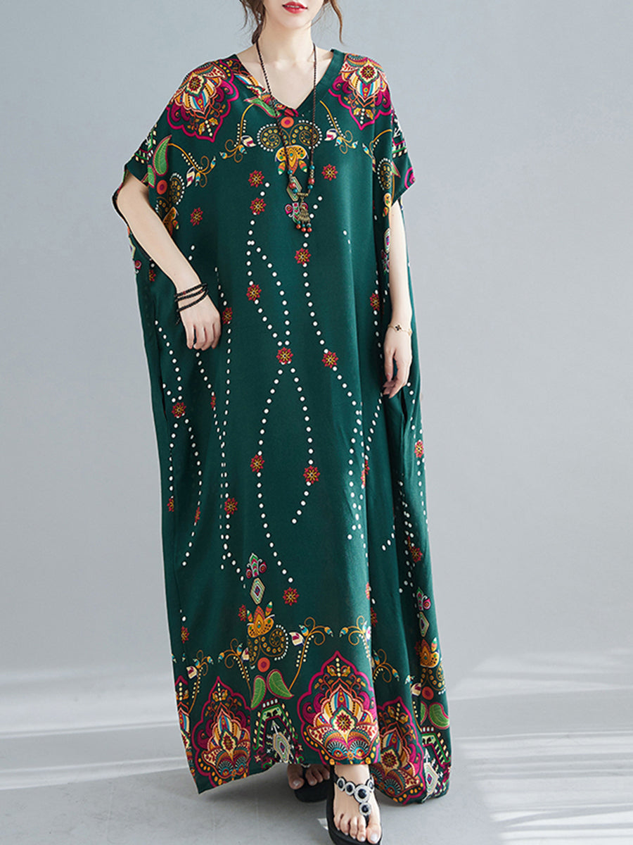 Art printed long dress