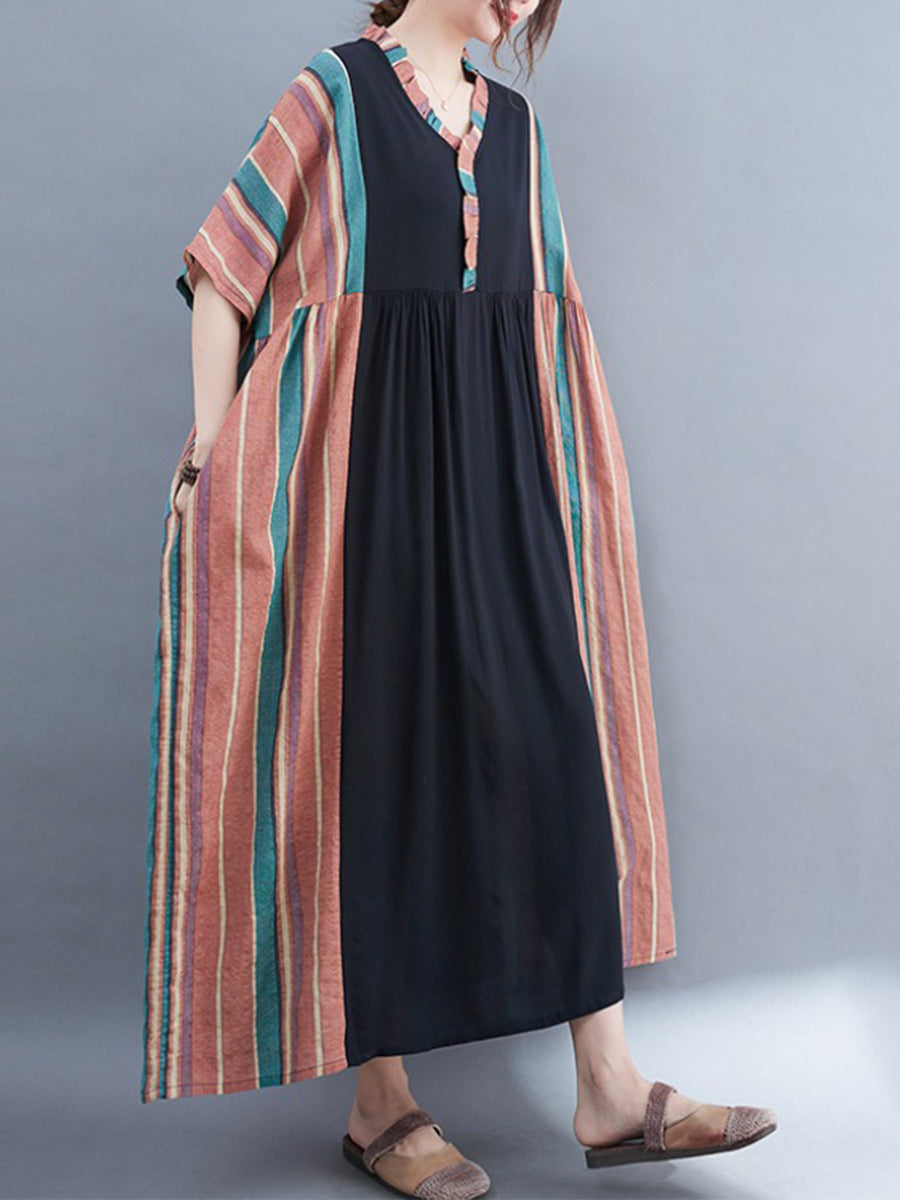 Striped contrasting color dress