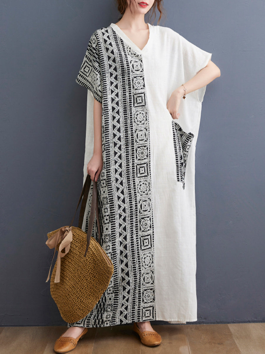 Asymmetric Ethnic Style Dress