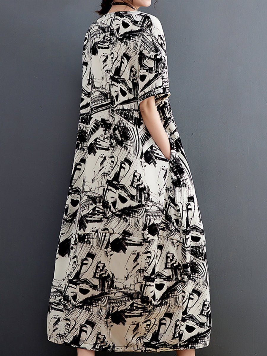 Casual Abstract Print Dress