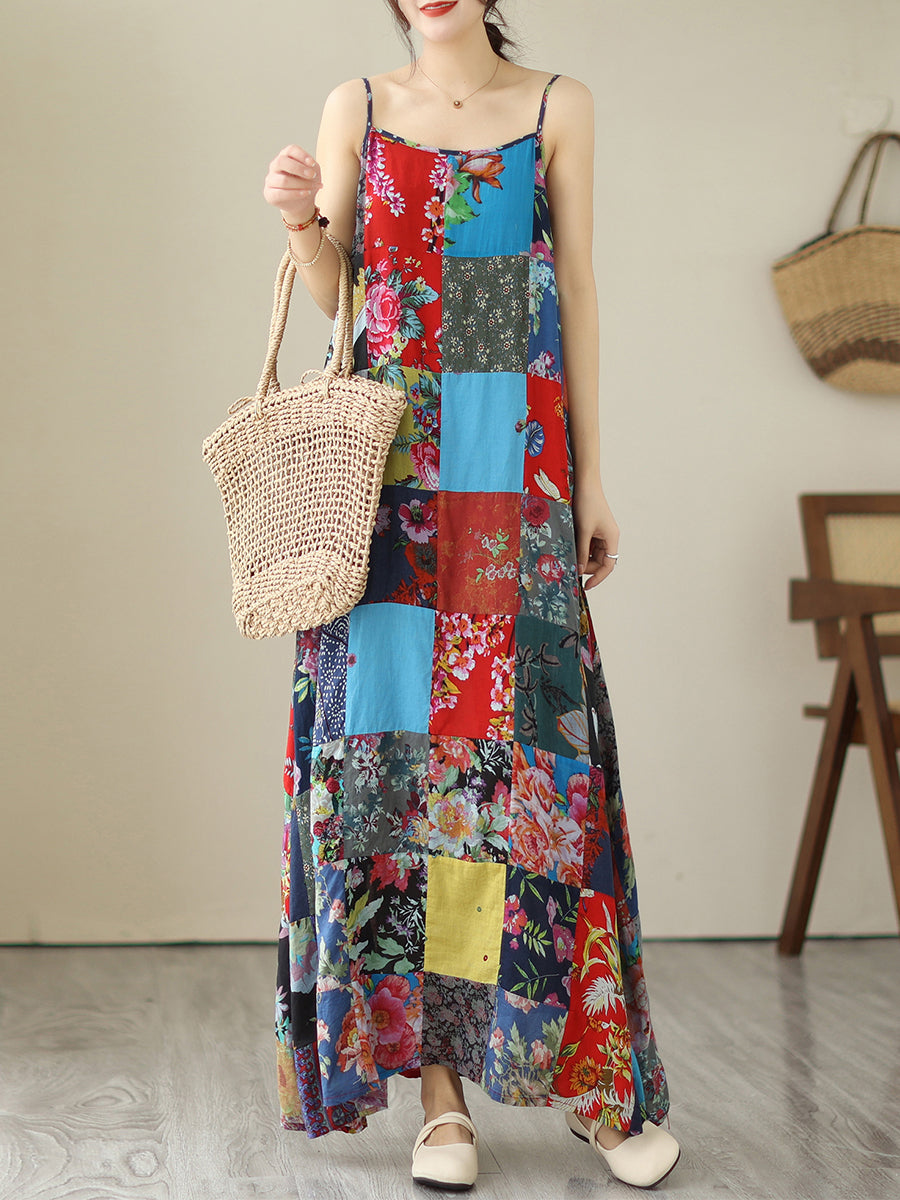 Ethnic style patchwork dress