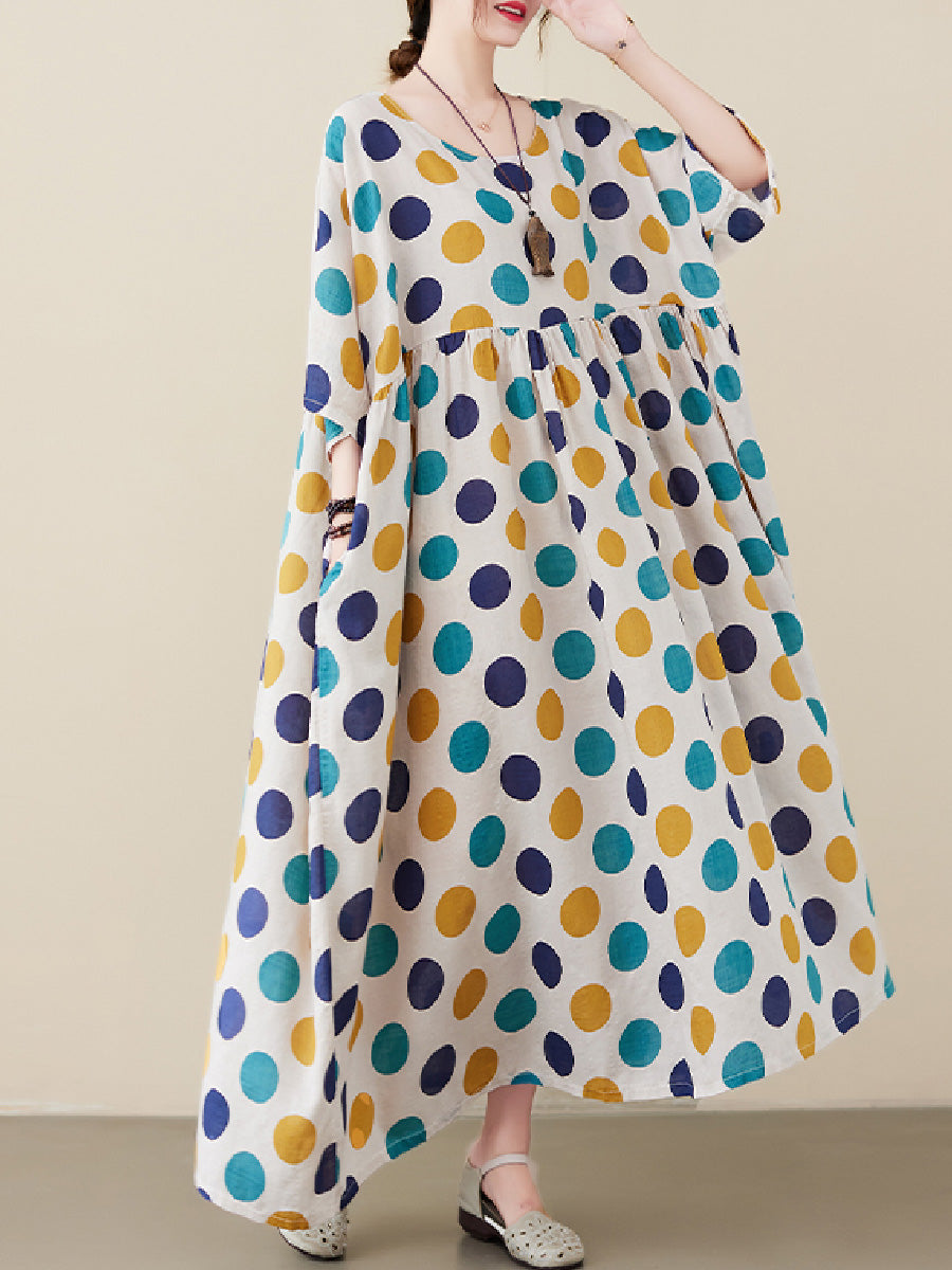 Polka dot short sleeved Dress