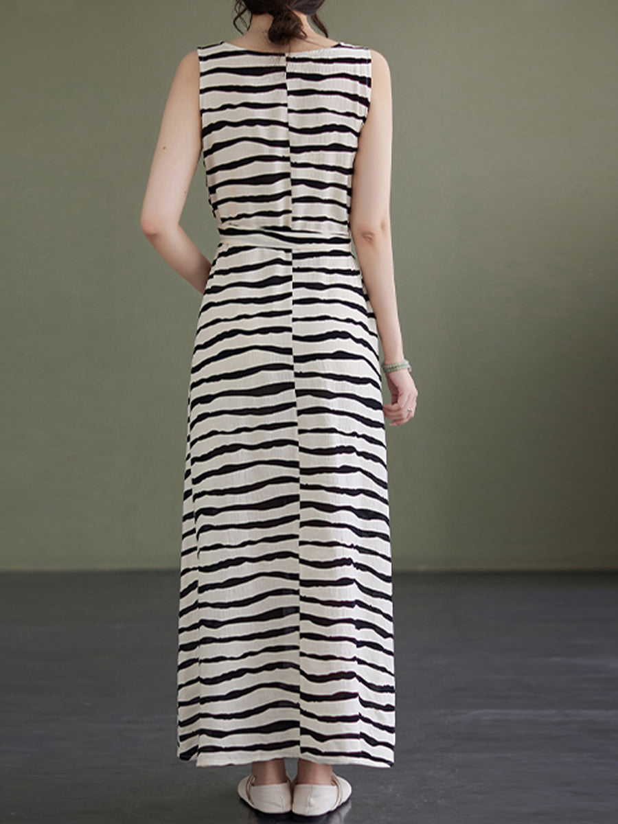 Tank top striped waistband dress