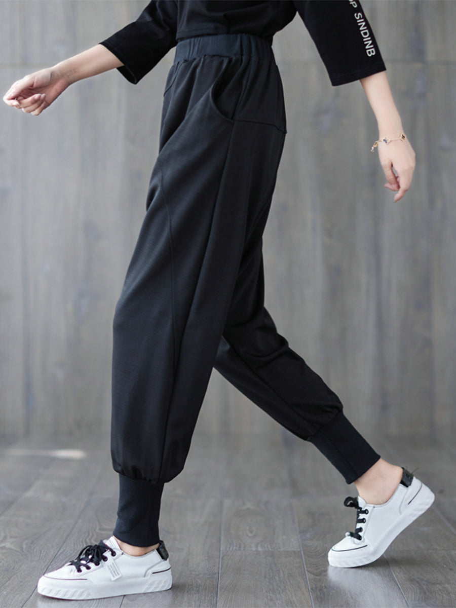 Solid casual oversized pant