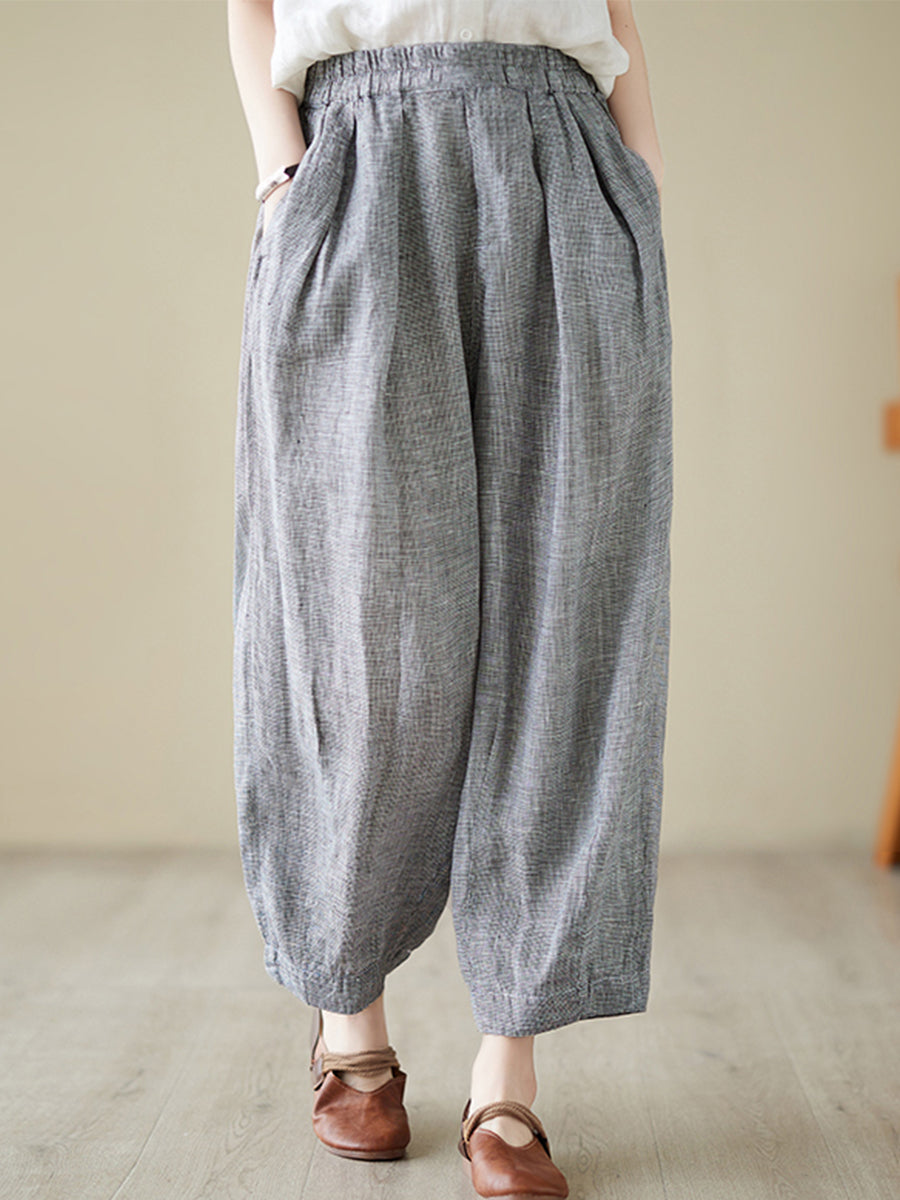 Retro Cotton Hemp Radish Casual Pants