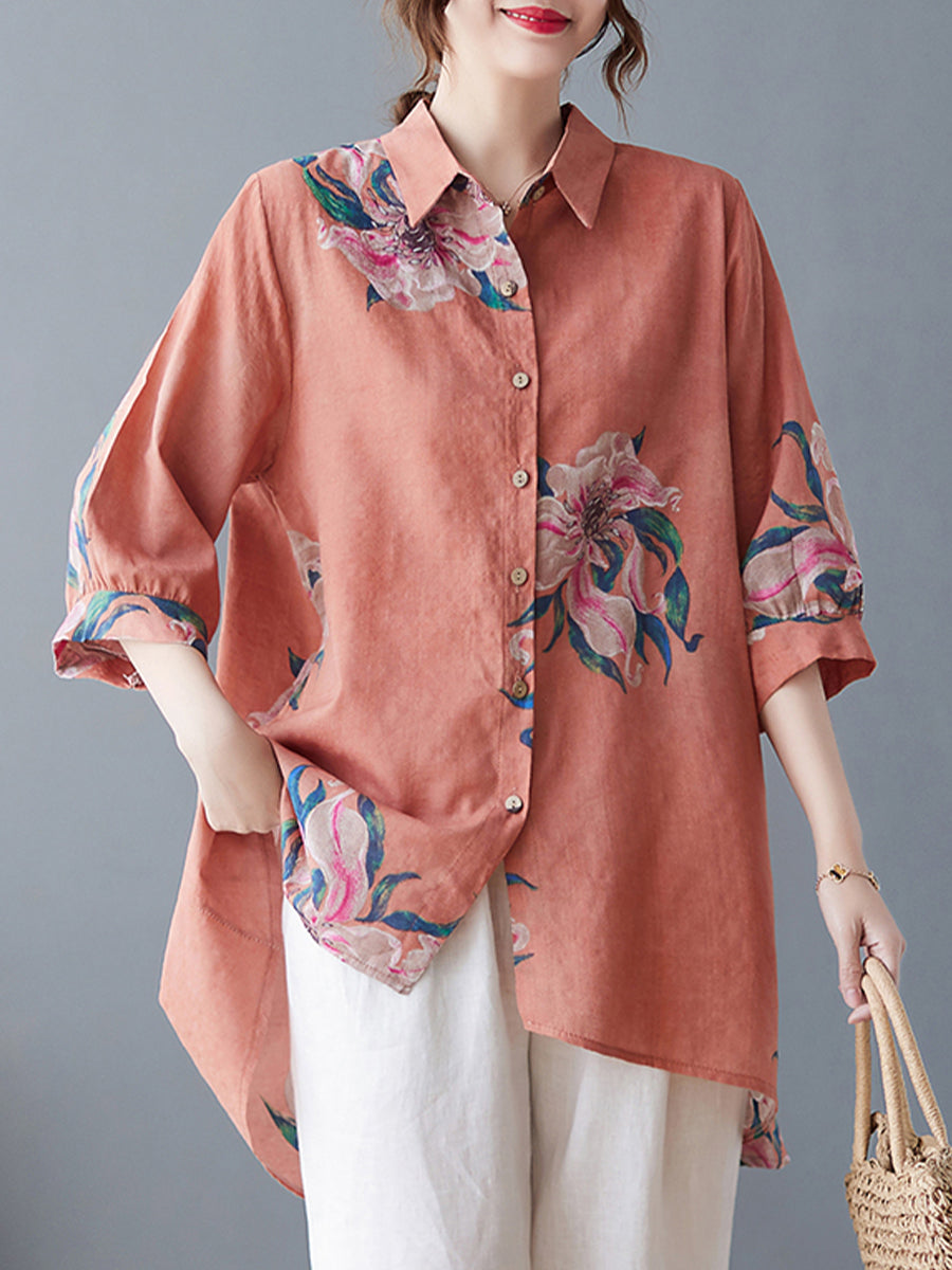 Summer loose floral shirt