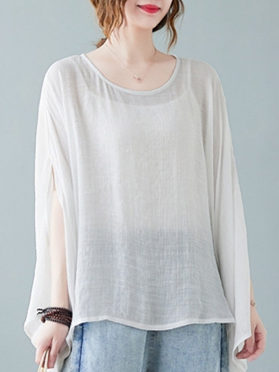 Long sleeved split top