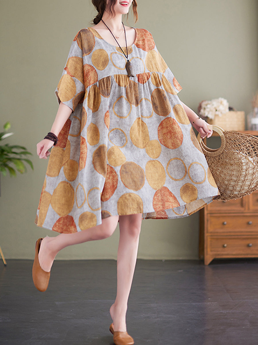 Oversized printed slimming dress