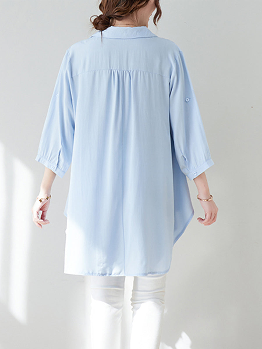 Solid casual long shirt