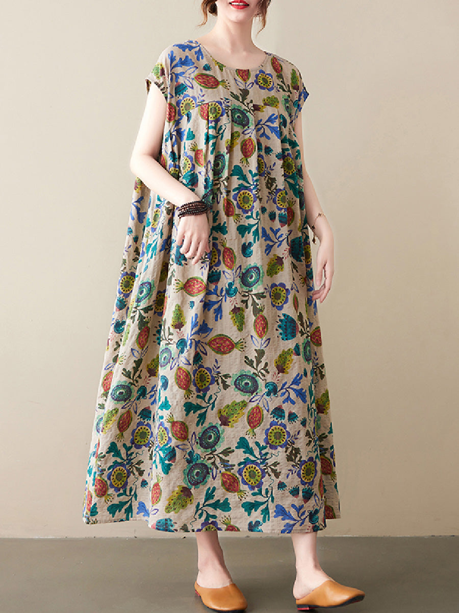 Floral cotton and linen Dress