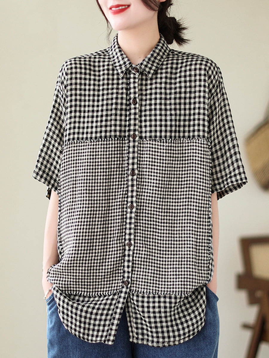 Plaid long casual shirt