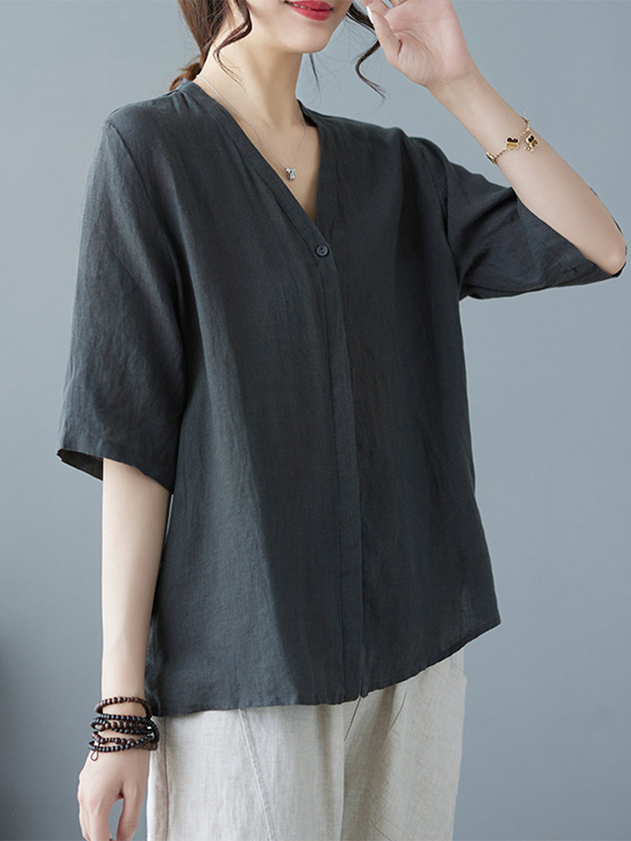 V-neck casual shirt