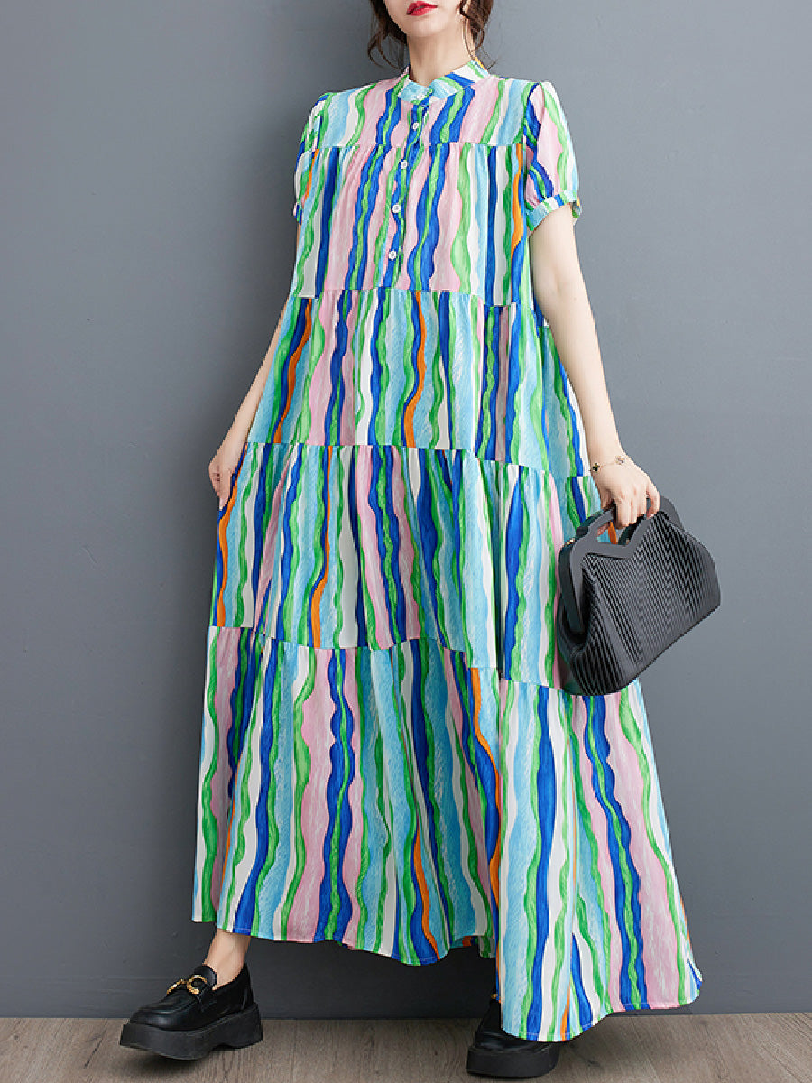 Iridescence patchwork Loose dress