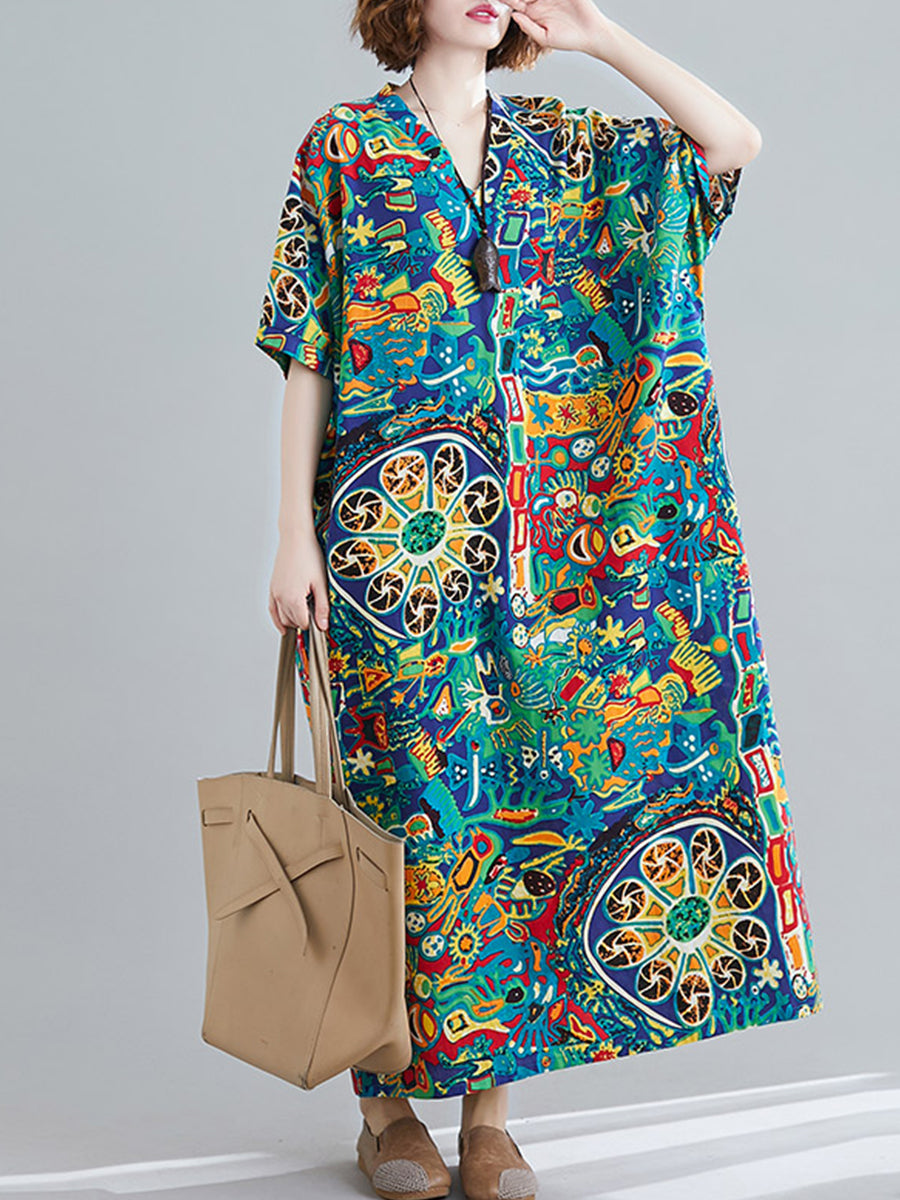 Retro Print Casual Dress