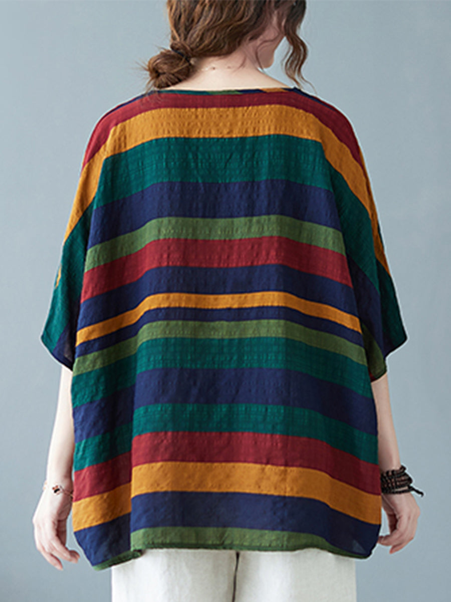 Colorful striped oversized shirt