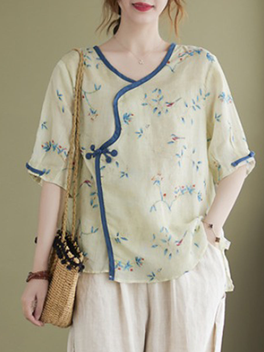 Ethnic style floral top