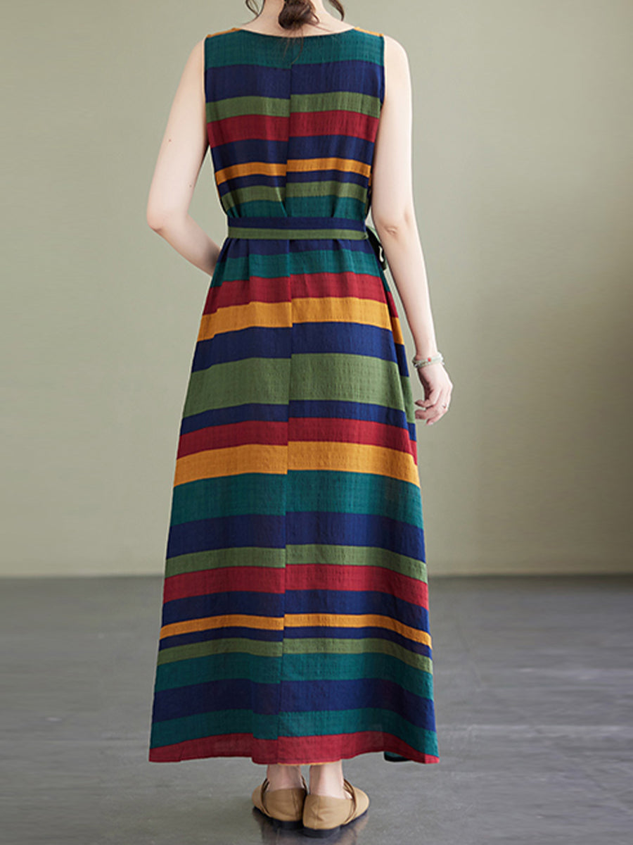 Colorful striped vest dress