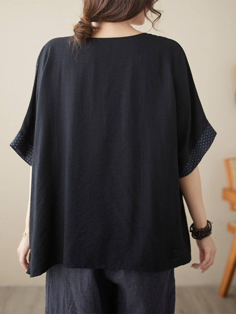 Asymmetric small dots shirt