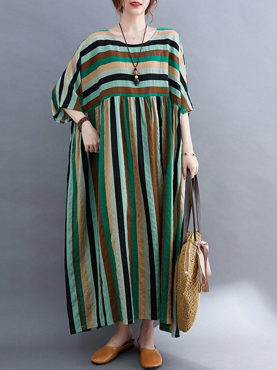 Round neck striped Dress