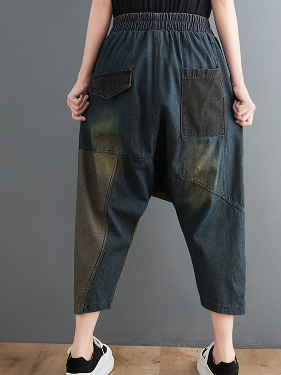 Spliced Loose jeans pant