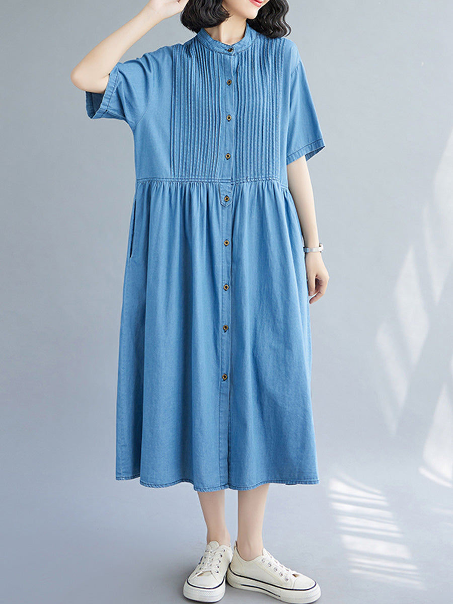 Denim single row dress