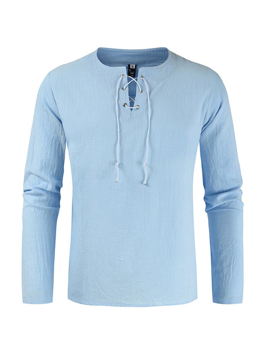 Men's Lace Loose Long Sleeve Shirt