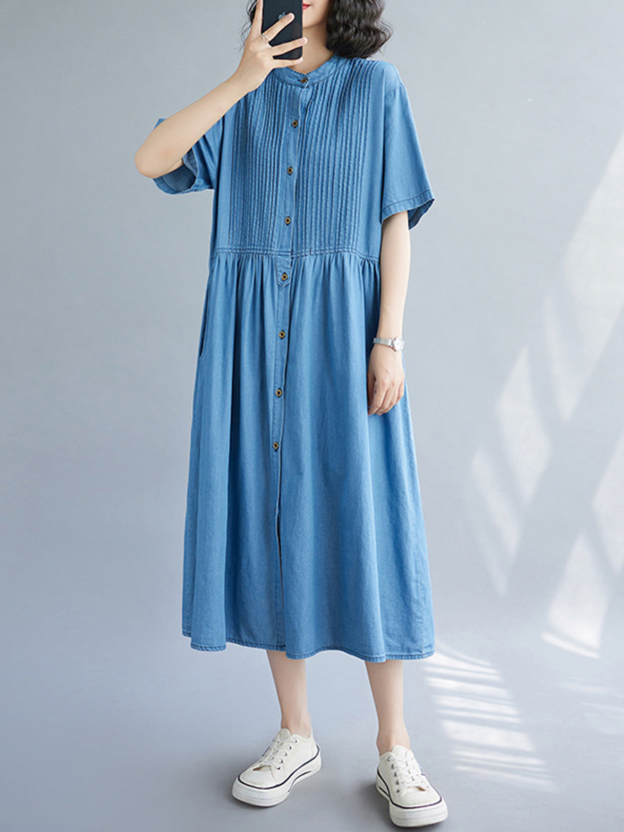 Denim single row dress