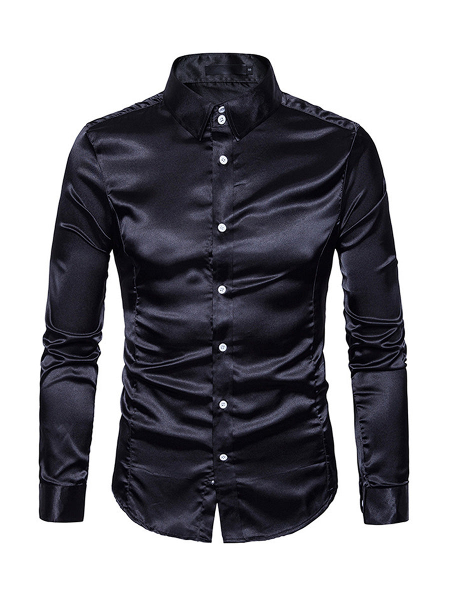 Men's Solid casual Long Sleeve Shirt