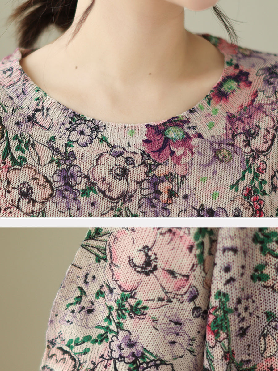 Purple floral print shirt