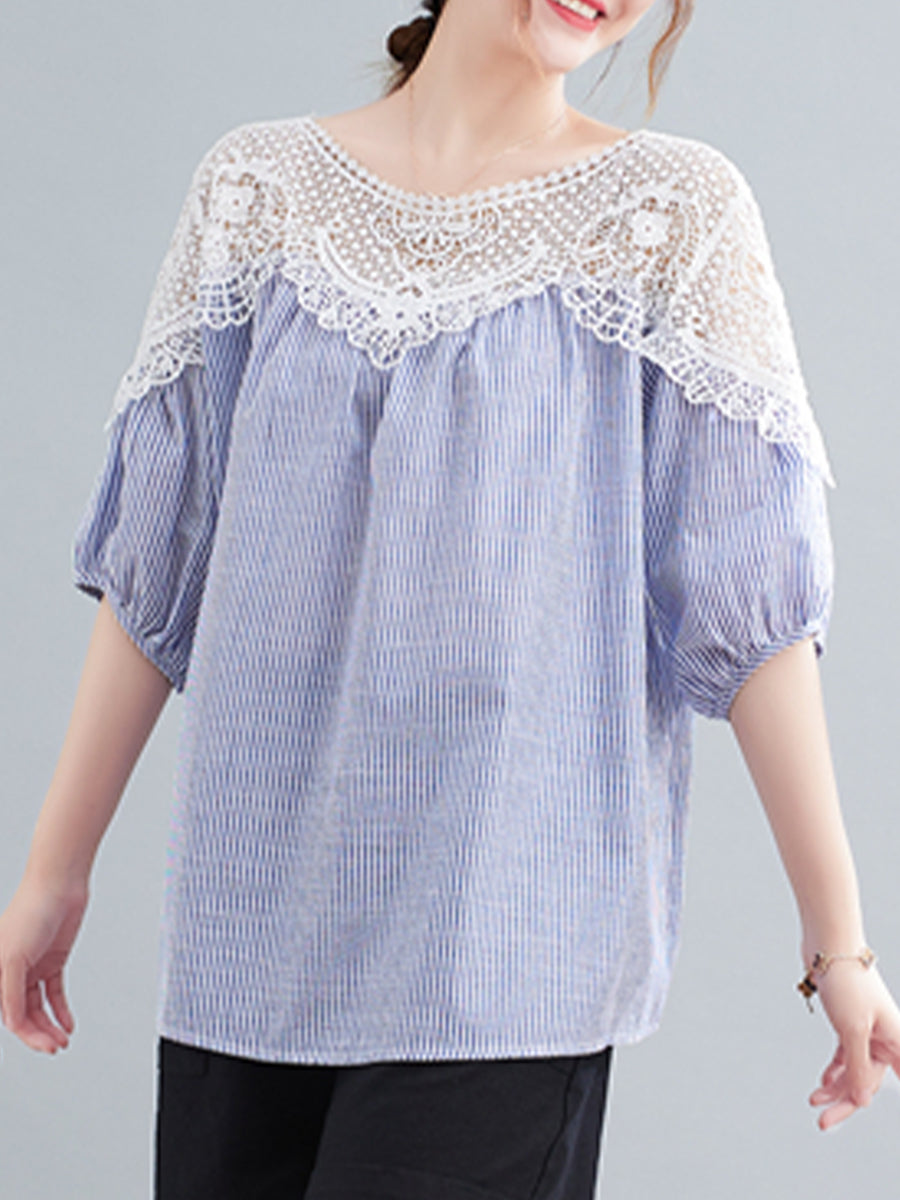 Lace patchwork shirt