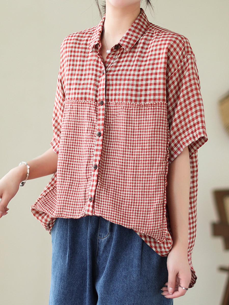 Plaid long casual shirt