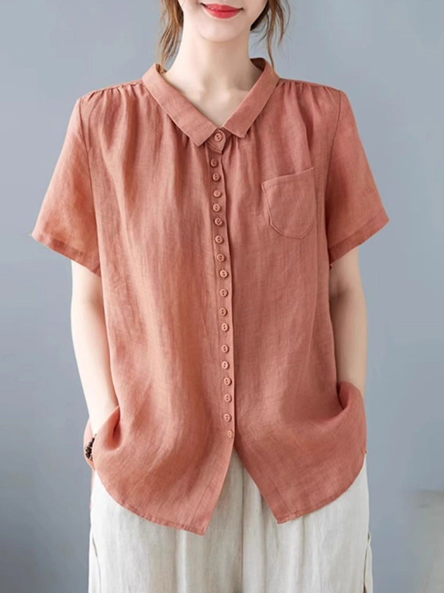 Small button single pocket shirt