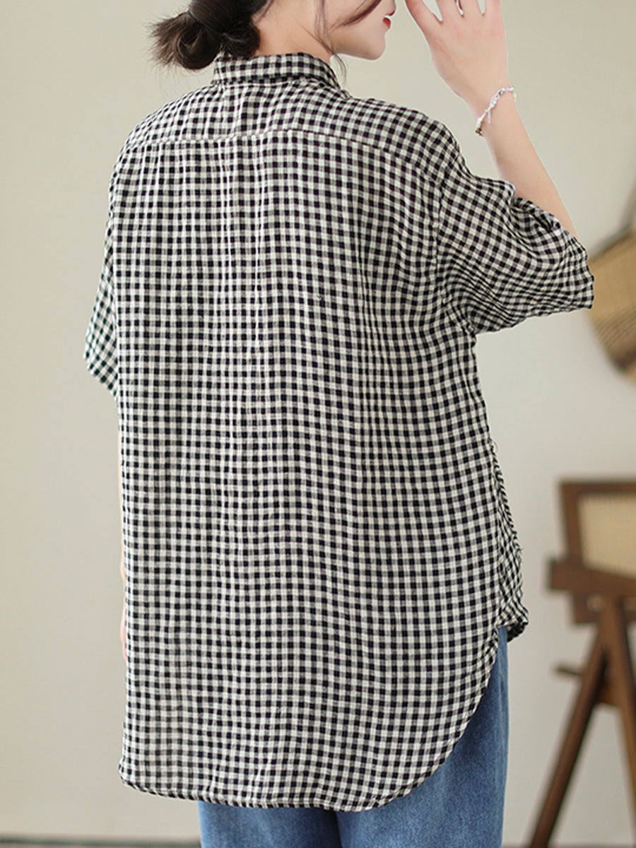 Plaid long casual shirt