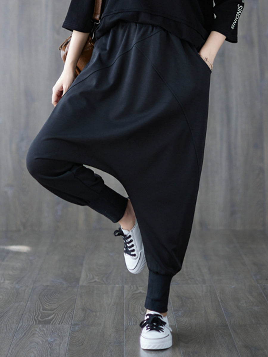 Solid casual oversized pant