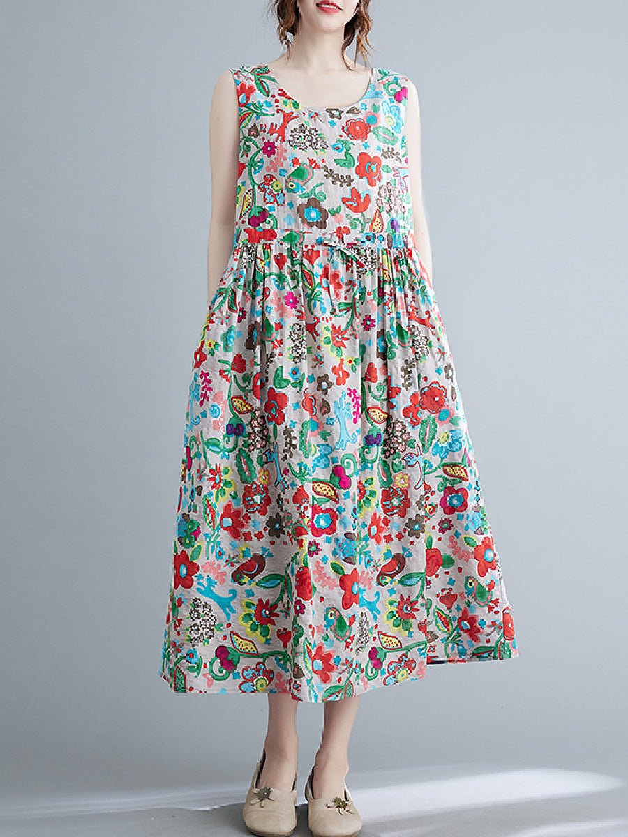 Oversized floral waistband Dress