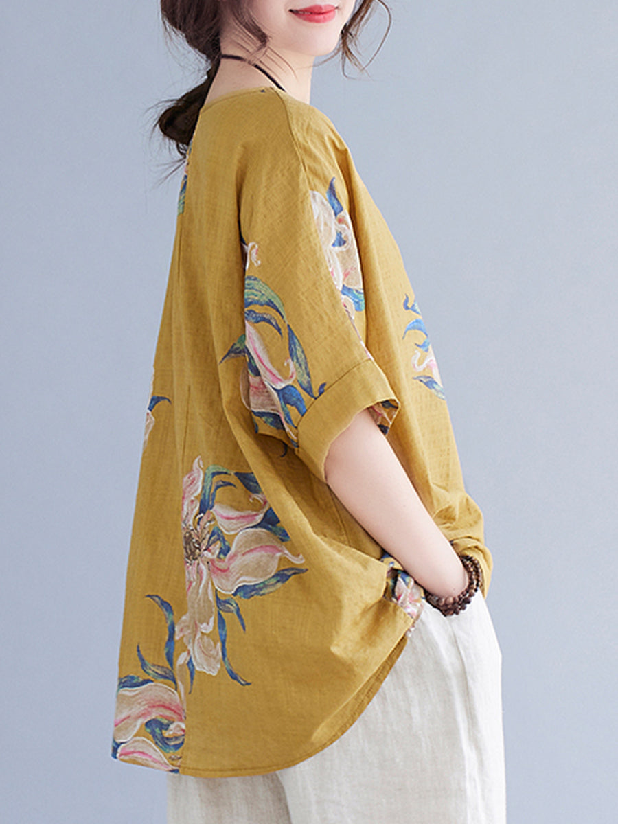 Art printed oversized shirt