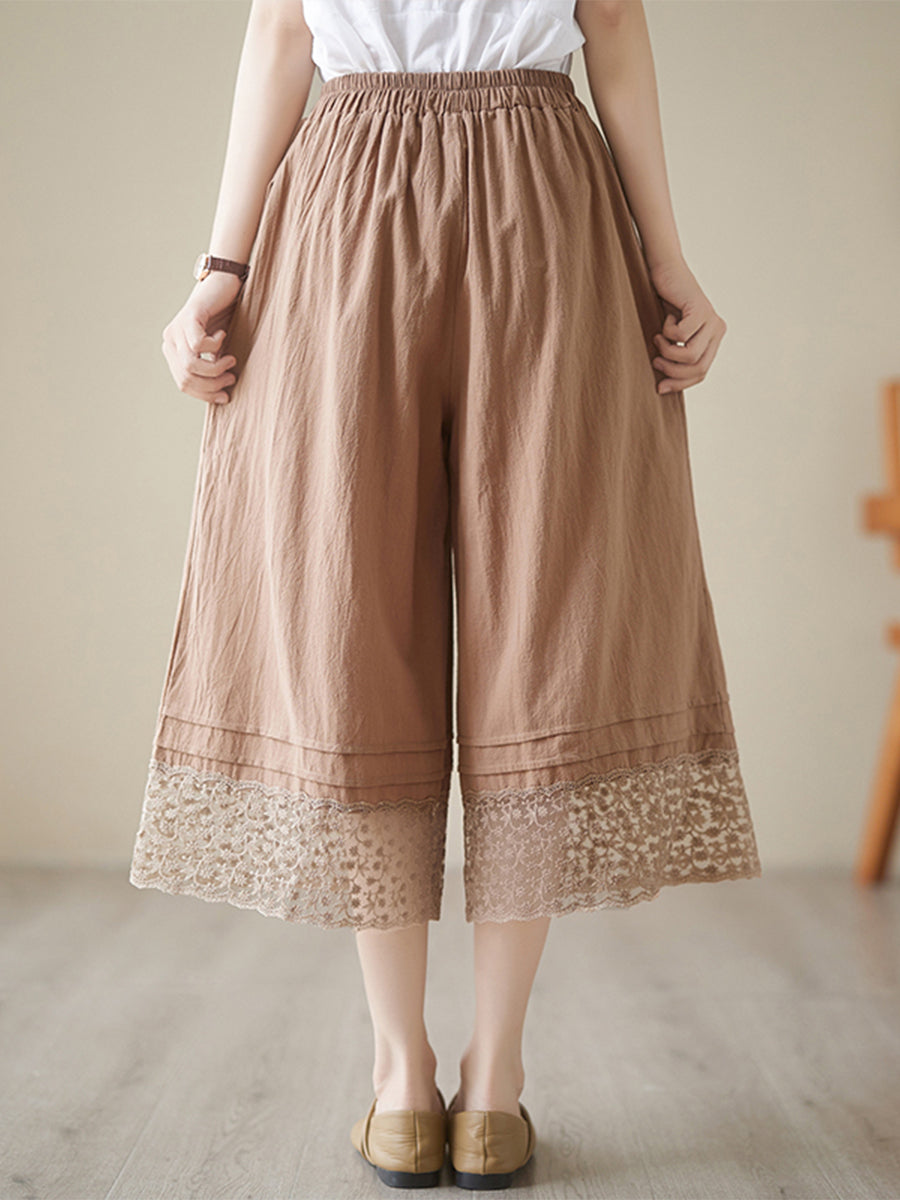 Oversized lace patchwork skirt pants