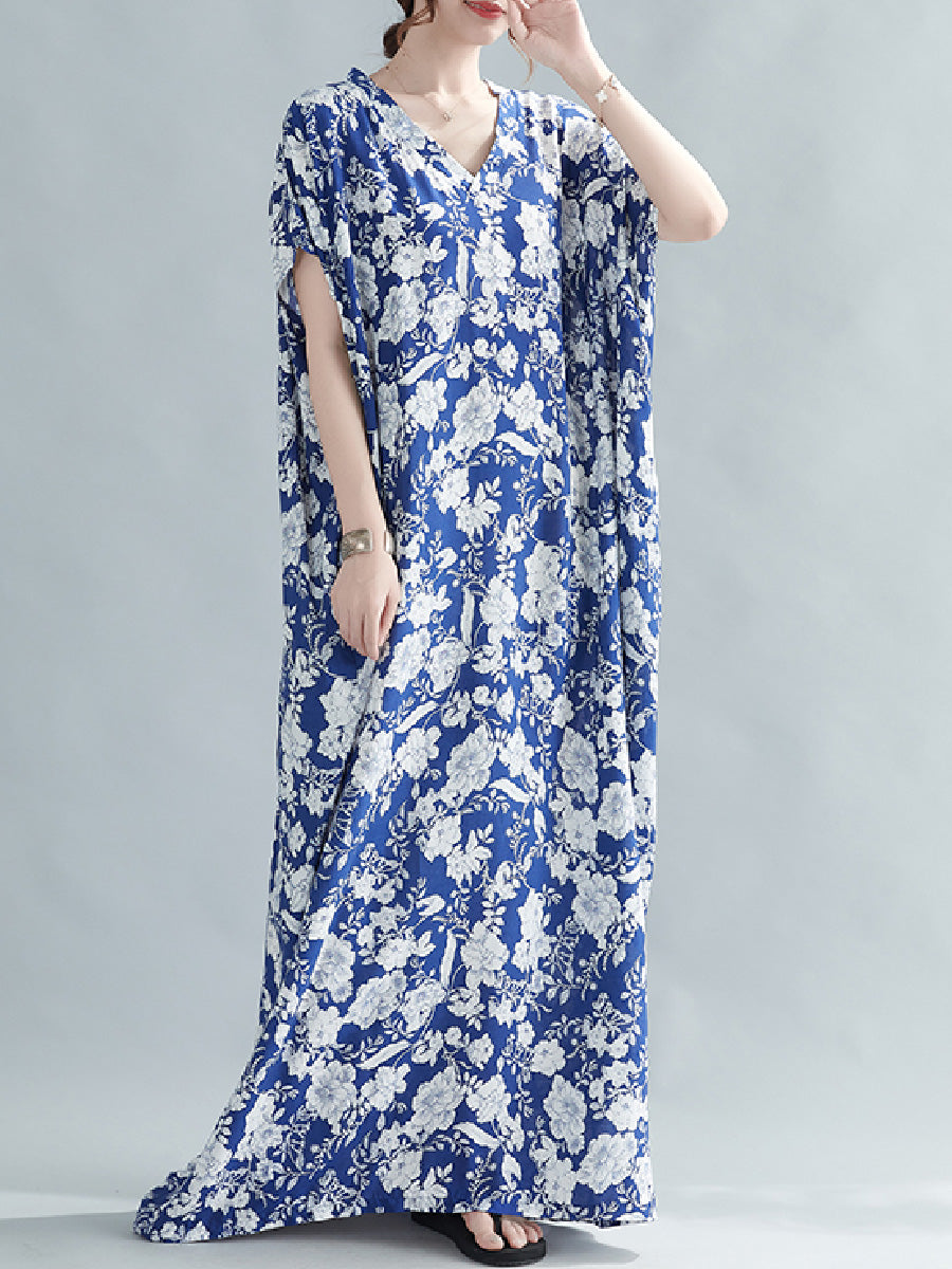 Fresh printed bat sleeve Dress