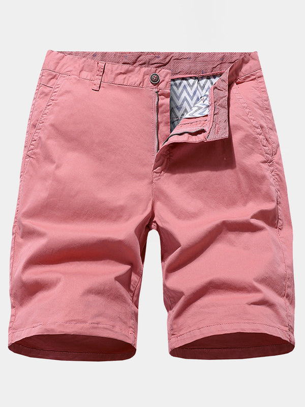 Men's Solid Beach Cotton Casual Shorts