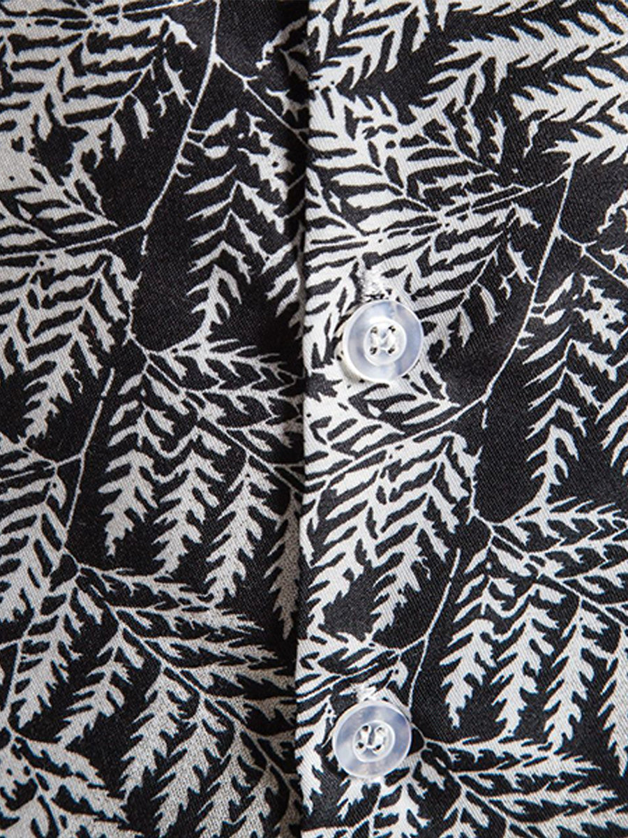 Camicia da uomo a maniche corte con stampa hawaiana