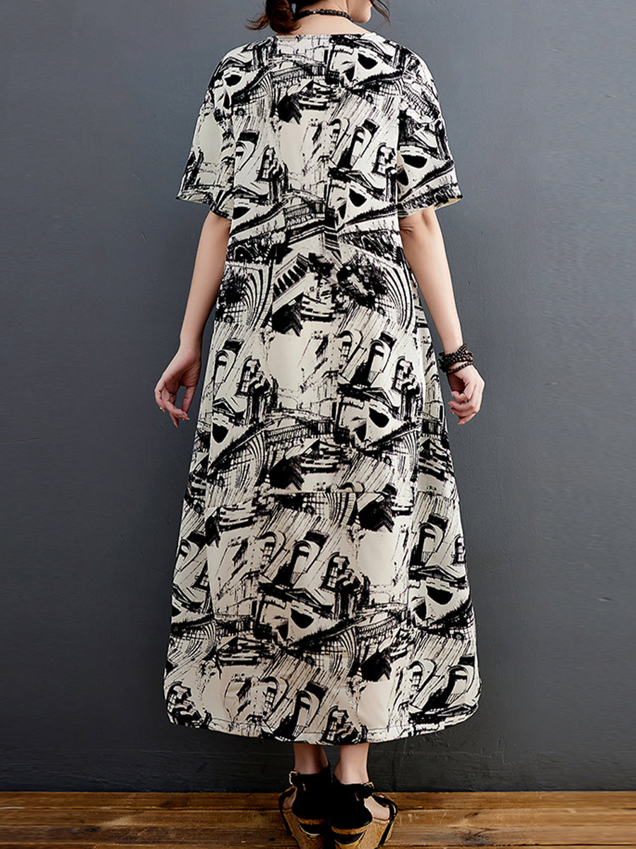 Casual Abstract Print Dress